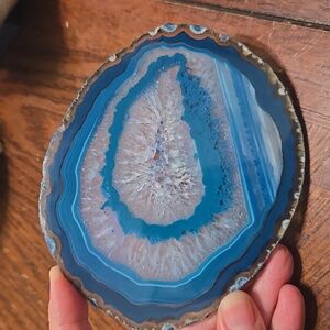 Blue Agate Slice Home Art Decor